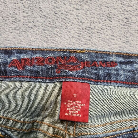 Arizona Jean Co Juniors 11 Blue Boot Cut Distressed Stretch Denim - Picture 4 of 12